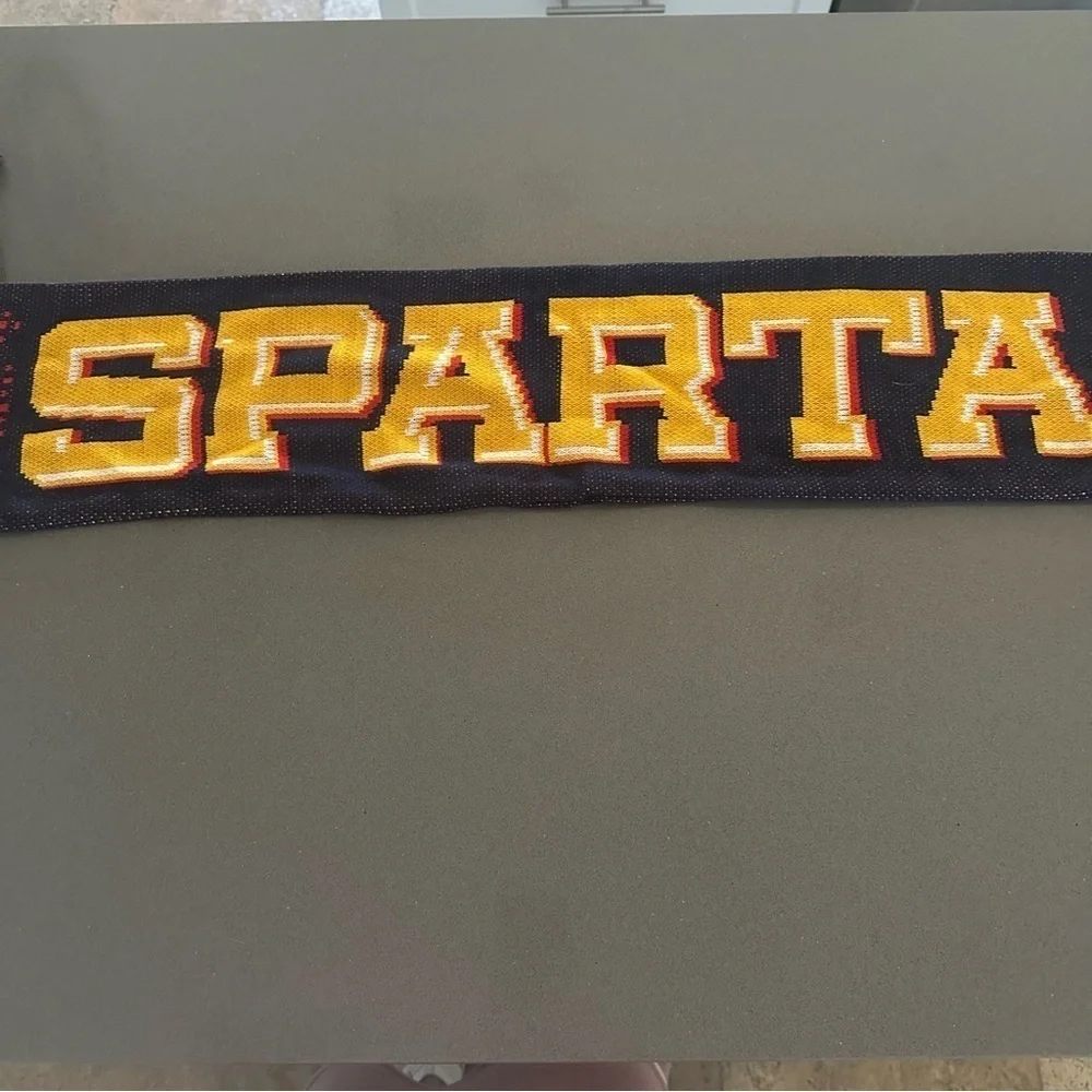 CZ HC Sparta Praha Navy and Yellow Graphic Knit Scarf